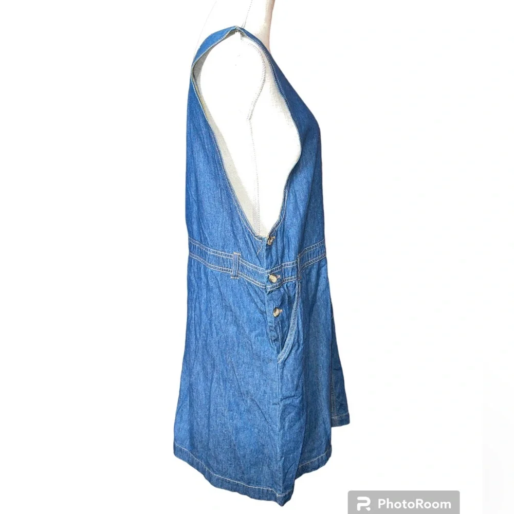 Penny Lane Blue Denim Jumper Dress- 100% Cotton - Picture 2 of 7